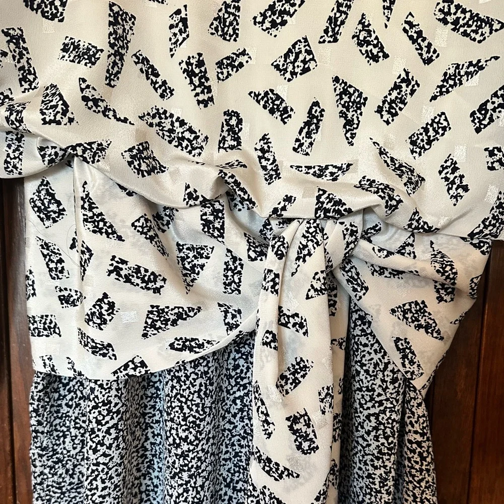 1980s vintage Toni Todd navy and white secretary dress size 10.